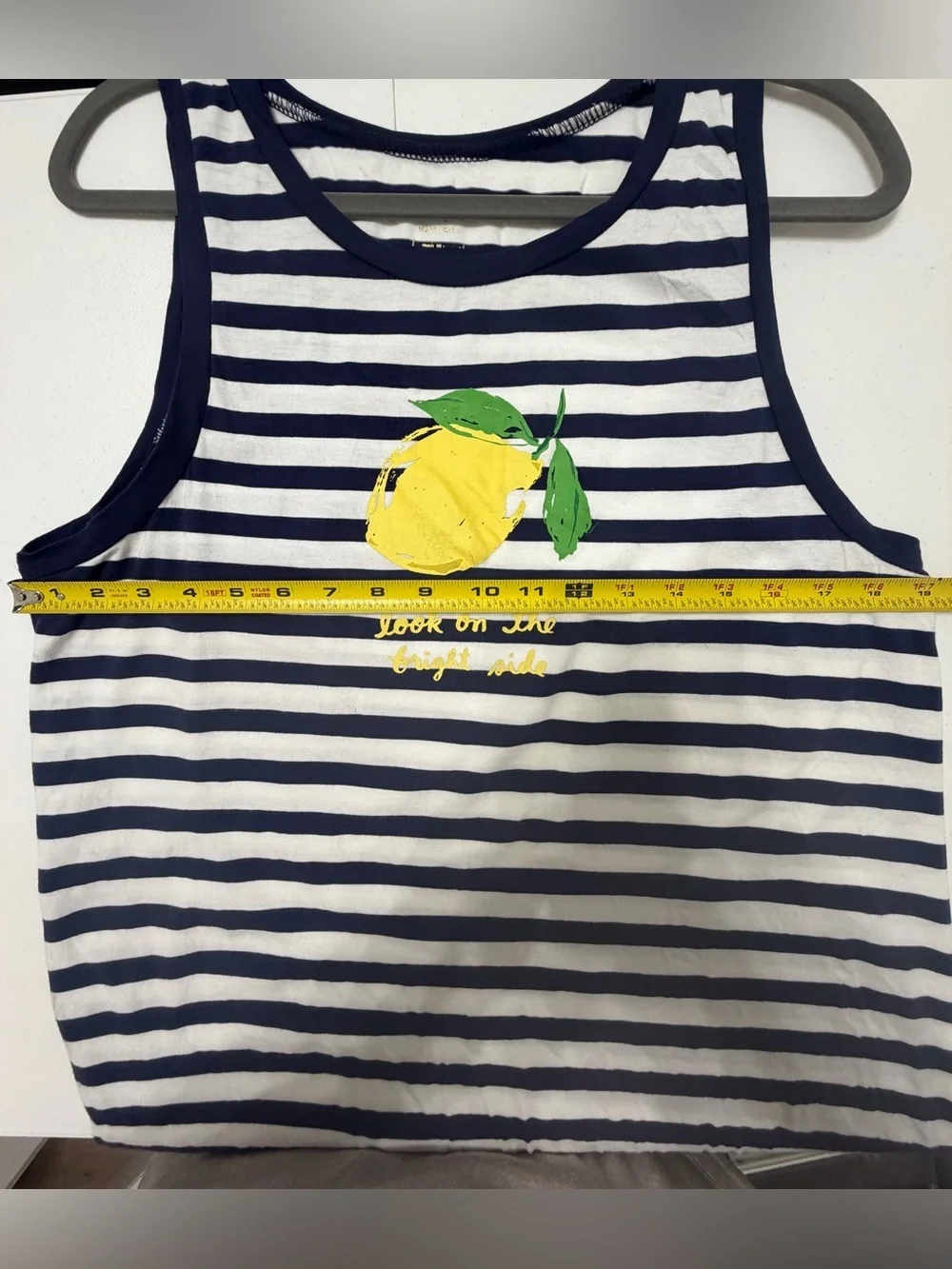 Kate Spade Striped Lemon Tank Dress Size L Look On The Bright Side Navy White